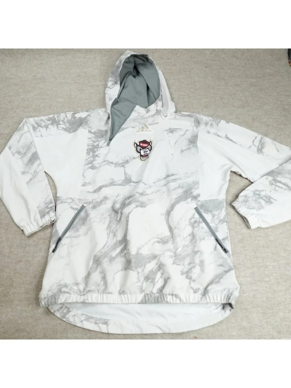 NC State Wolfpack Jacket XS Gray Post Season Travel Pullover Player Issue